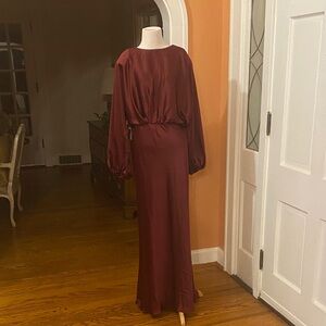Premier Amour Deep Red Long Sleeve Dress